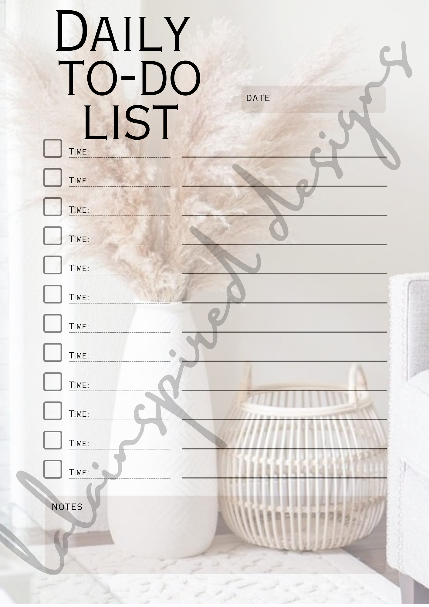 Boho Style Planner, 10 Page Printable