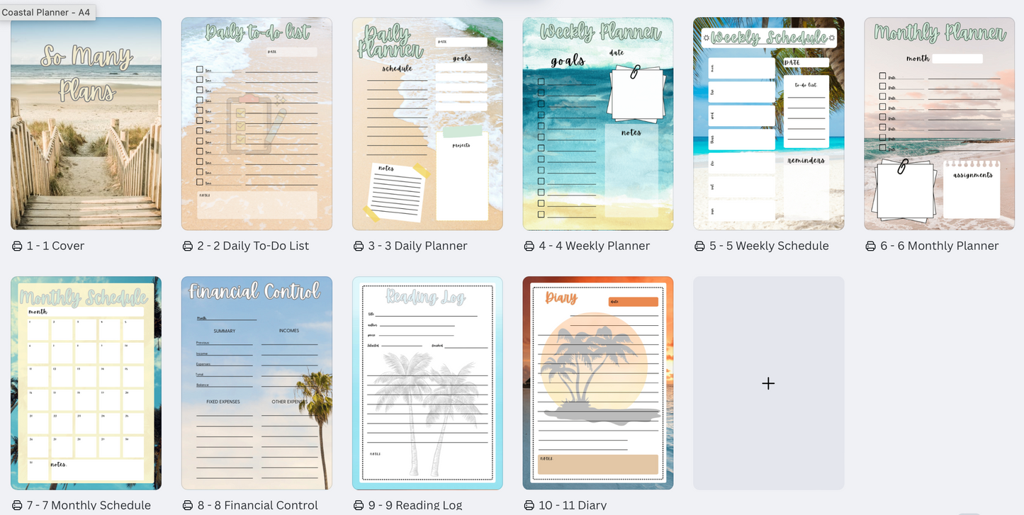 Coastal Breeze Planner – 10-Page Digital Download 🌊✨